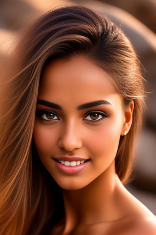 Image: Moroccan Top model beauty sports sexy  gentlesmile  face close up shot  eyes close up in rocky rocks no panties  shot from below open mouth   beautiful eyes face close up